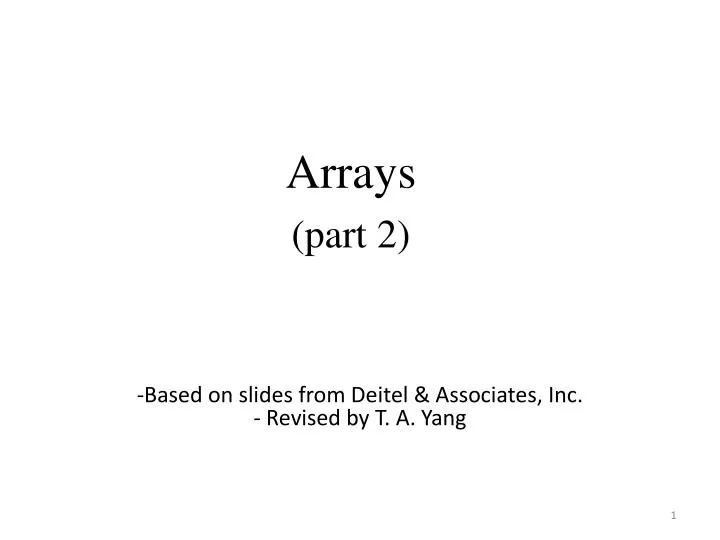 arrays part 2