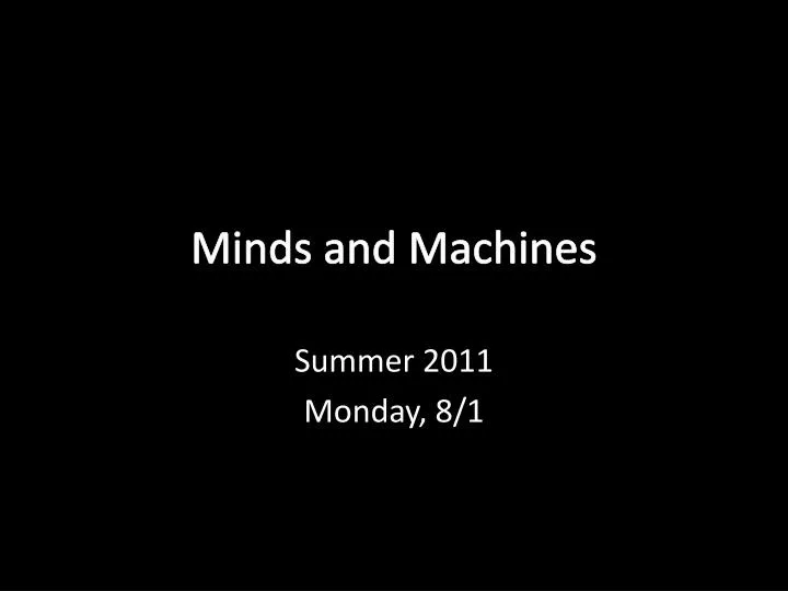 minds and machines