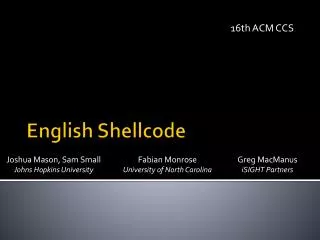 English Shellcode