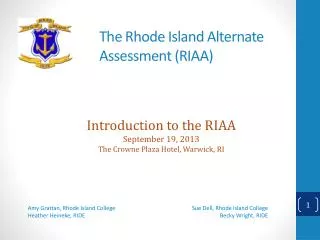 The Rhode Island Alternate Assessment (RIAA)