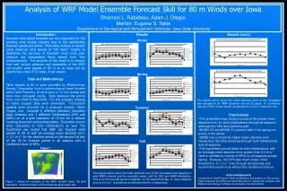 Analysis of WRF Model Ensemble Forecast Skill for 80 m Winds over Iowa