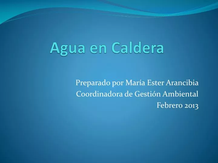 agua en caldera