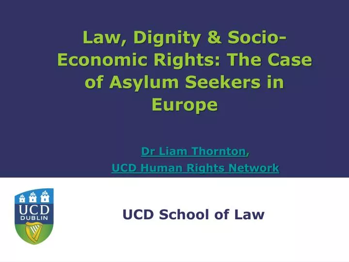 law dignity socio economic rights the case of asylum seekers in europe