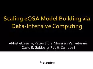 Scaling eCGA Model Building via Data-Intensive Computing
