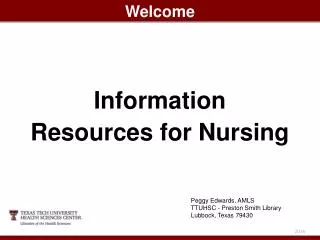 Information Resources for Nursing