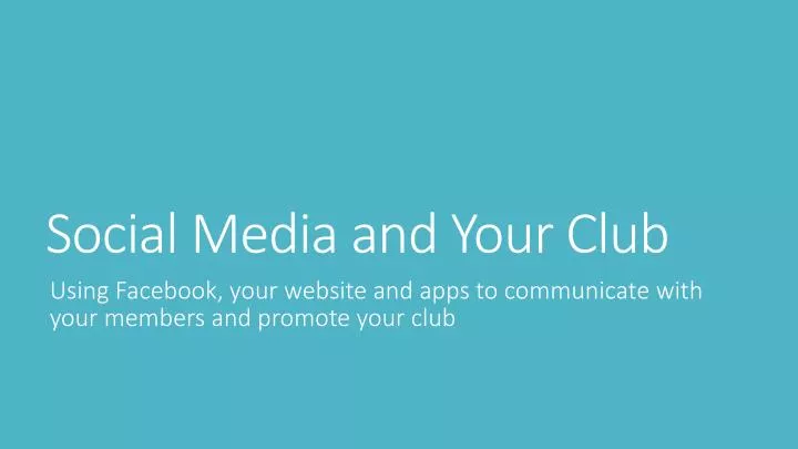social media and your club