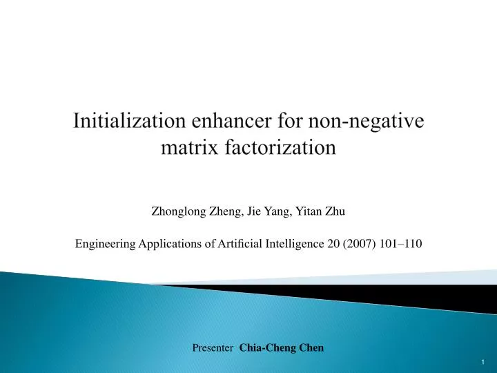 initialization enhancer for non negative matrix factorization