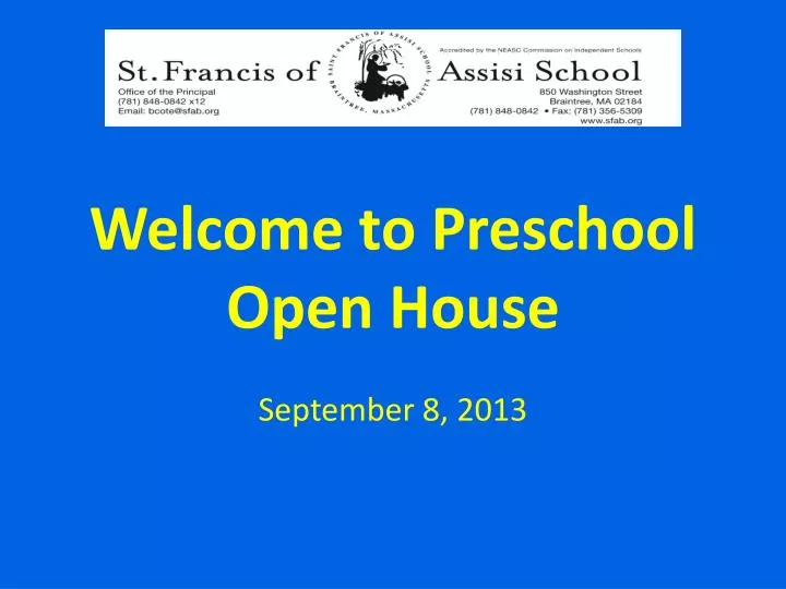 welcome to preschool open house