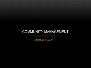 community management