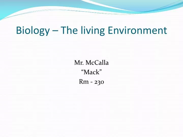 biology the living environment