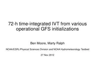 72-h time-integrated IVT from various operational GFS initializations