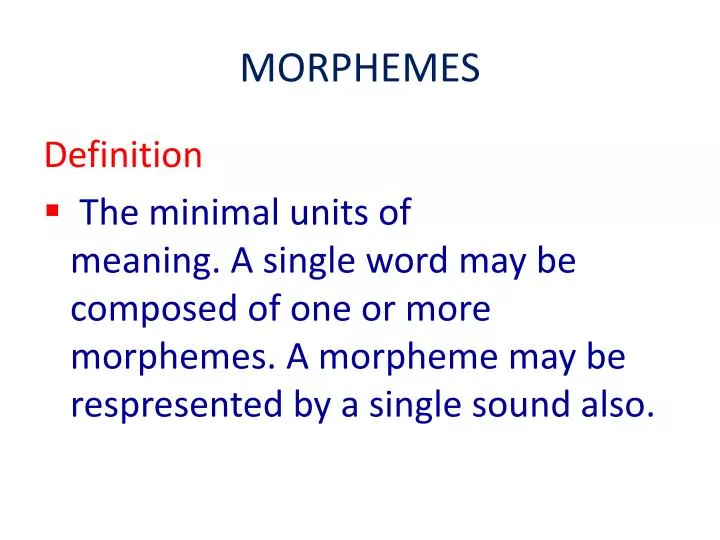 morphemes