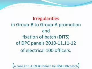 Steps in promotion and fixation of Batch
