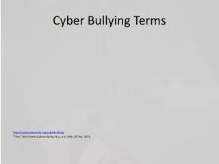 Cyber Bullying Terms