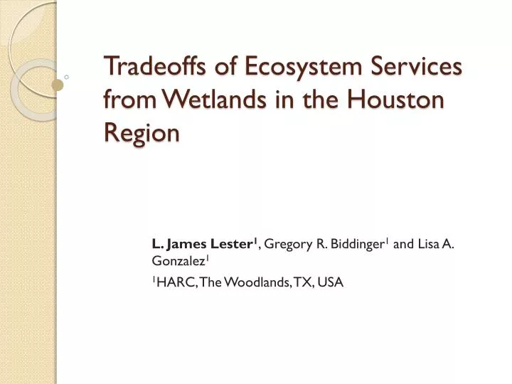 tradeoffs of ecosystem services from wetlands in the houston region