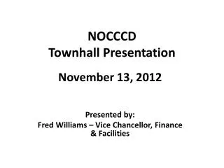 NOCCCD Townhall Presentation