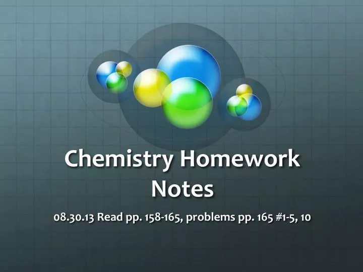 chemistry homework notes