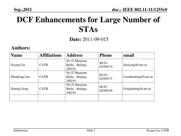 dcf enhancements for large number of stas