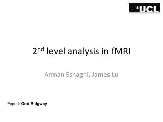 2 nd level analysis in fMRI