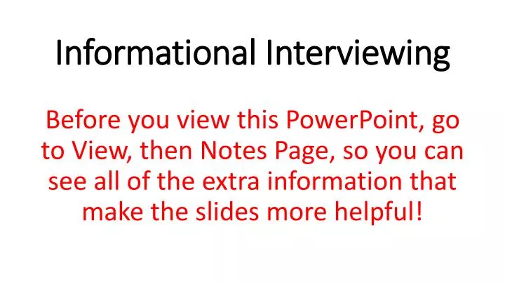 informational interviewing