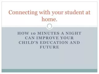 connecting with your student at home