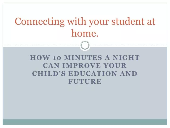 connecting with your student at home