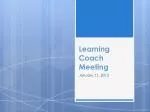 Learning Coach Meeting