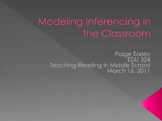 Modeling Inferencing in the Classroom