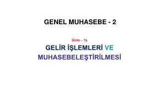 GENEL MUHASEBE - 2