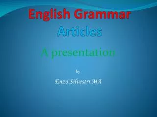 English Grammar Articles