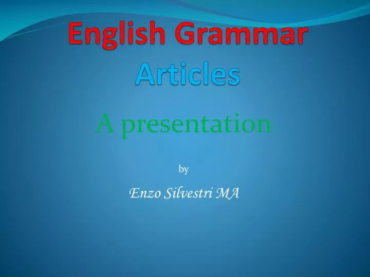 english grammar articles