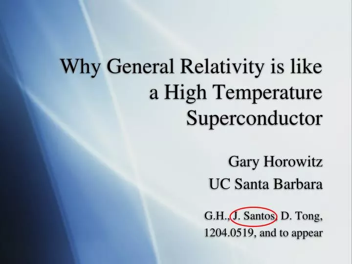 why general relativity is like a high temperature superconductor