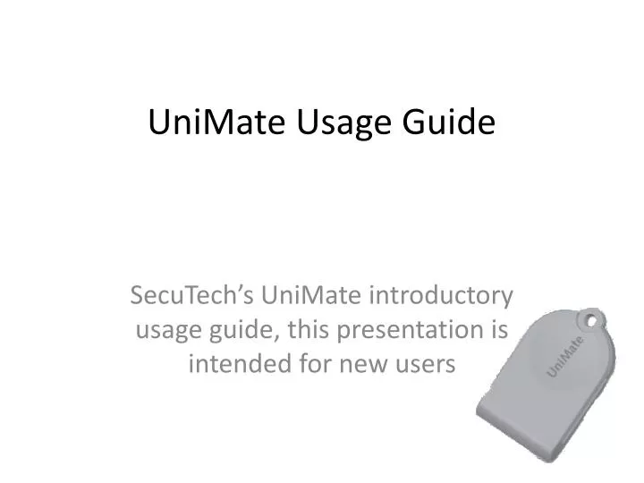 unimate usage guide