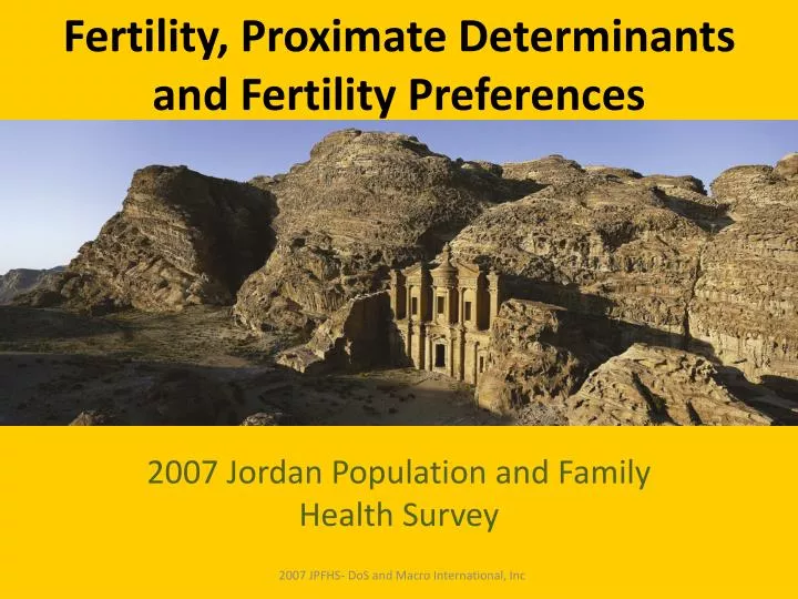 fertility proximate determinants and fertility preferences