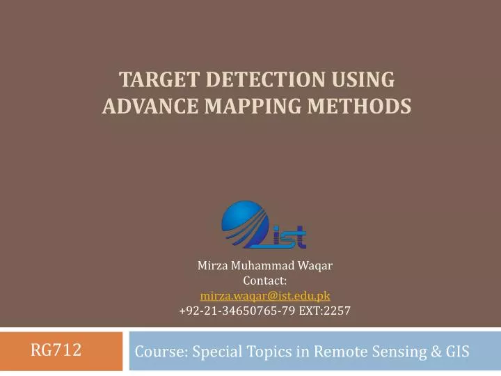 target detection using advance mapping methods