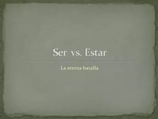 ser vs estar