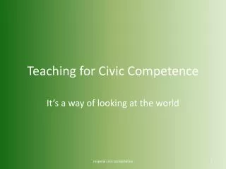 Teaching for Civic Competence