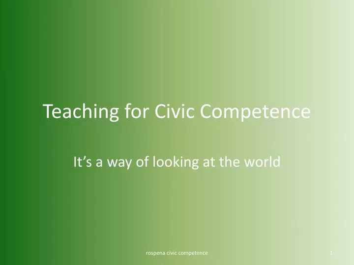 teaching for civic competence