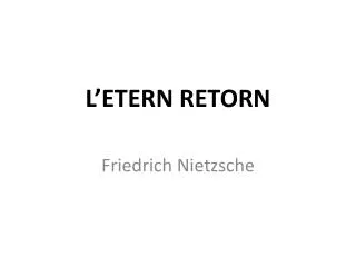 l etern retorn