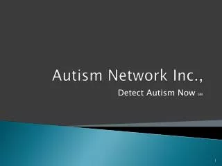 Autism Network Inc.,