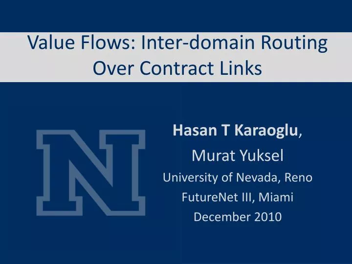 value flows inter domain routing over contract links