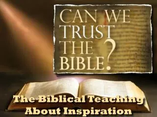 The Biblical Teaching About Inspiration