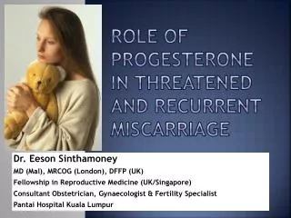 Role of Progesterone In threatened and recurrent miscarriage