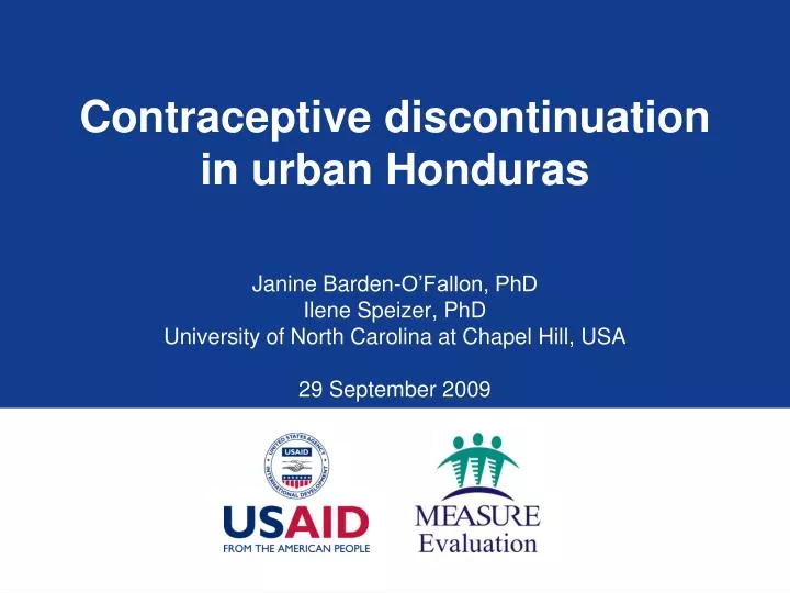 contraceptive discontinuation in urban honduras