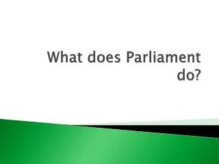 What does Parliament do?