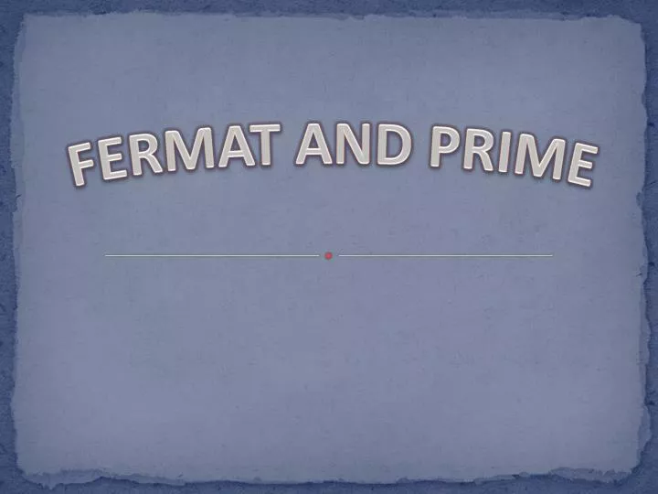 fermat and prime