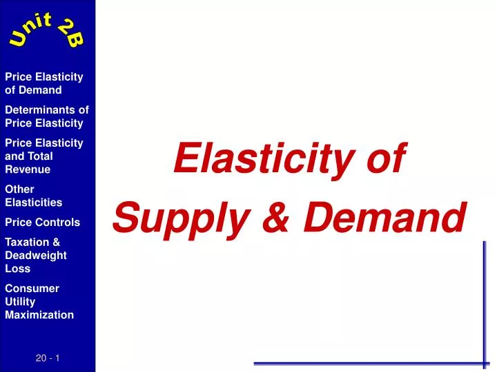 elasticity of supply demand