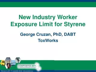 New Industry Worker Exposure Limit for Styrene