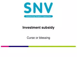 Investment subsidy