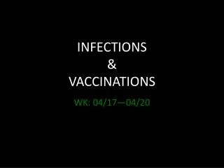 INFECTIONS &amp; VACCINATIONS